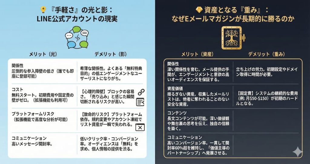 LINEとメルマガを比較